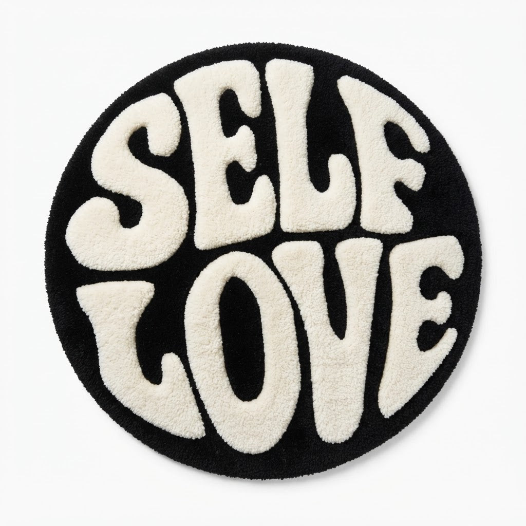 SELF LOVE Rug Matte Black - shot 1