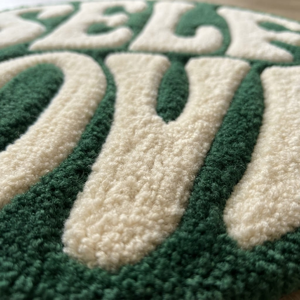 SELF LOVE Rug Forest Green - shot 3