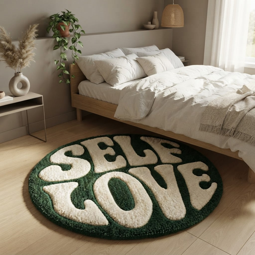SELF LOVE Rug Forest Green - shot 2