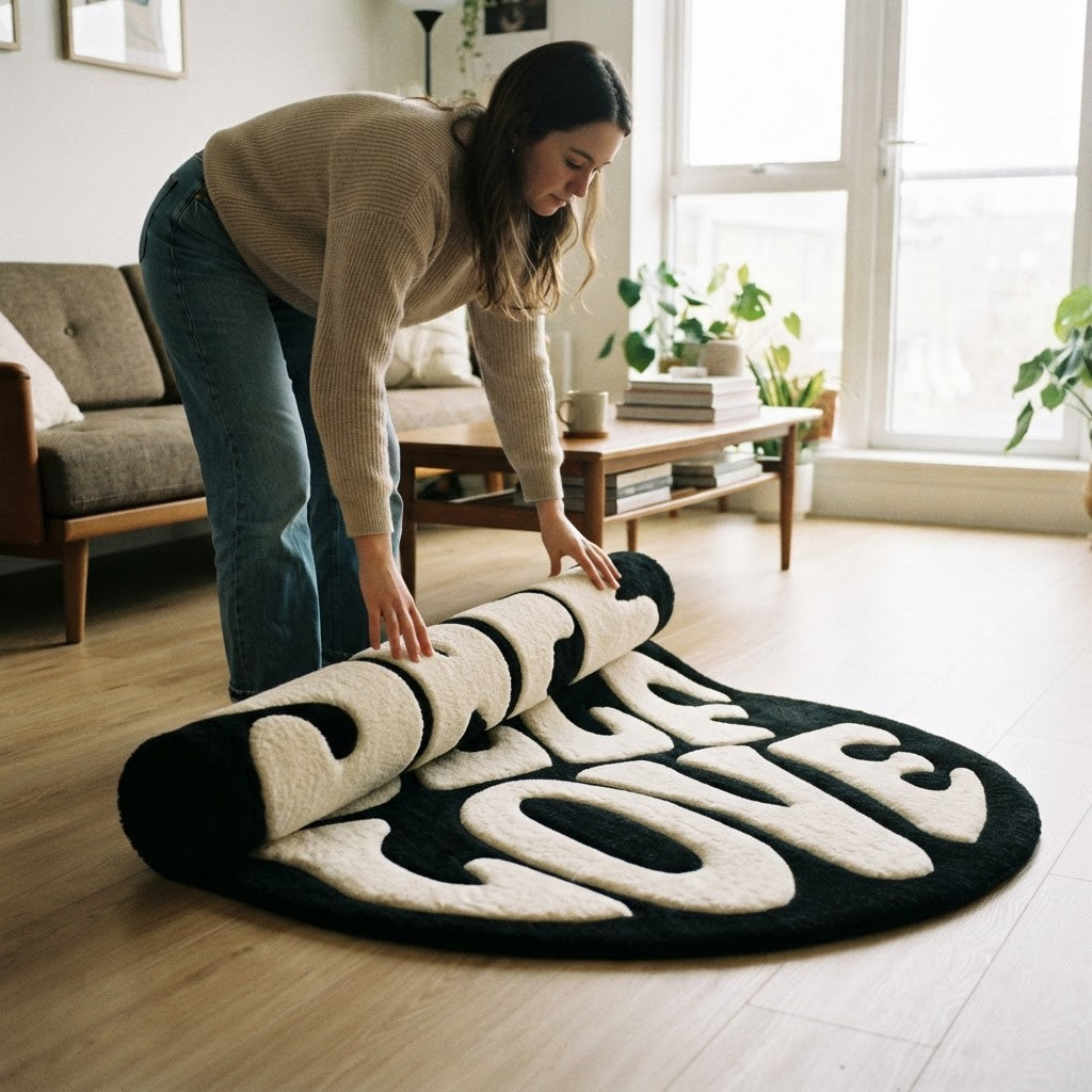 SELF LOVE Rug Matte Black - shot 4
