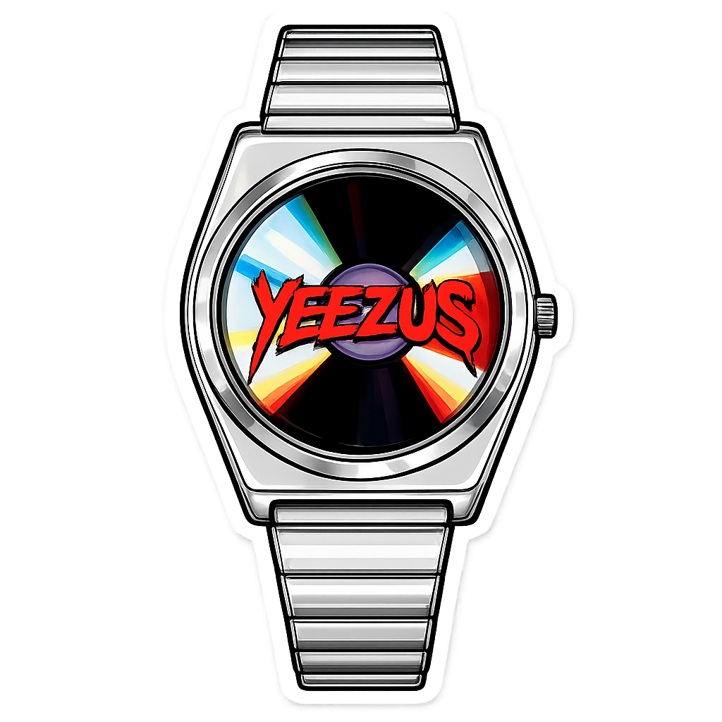 Timeless custom wall art - hand-crafted luxury watch-inspired streetwear piece with red graffiti lettering